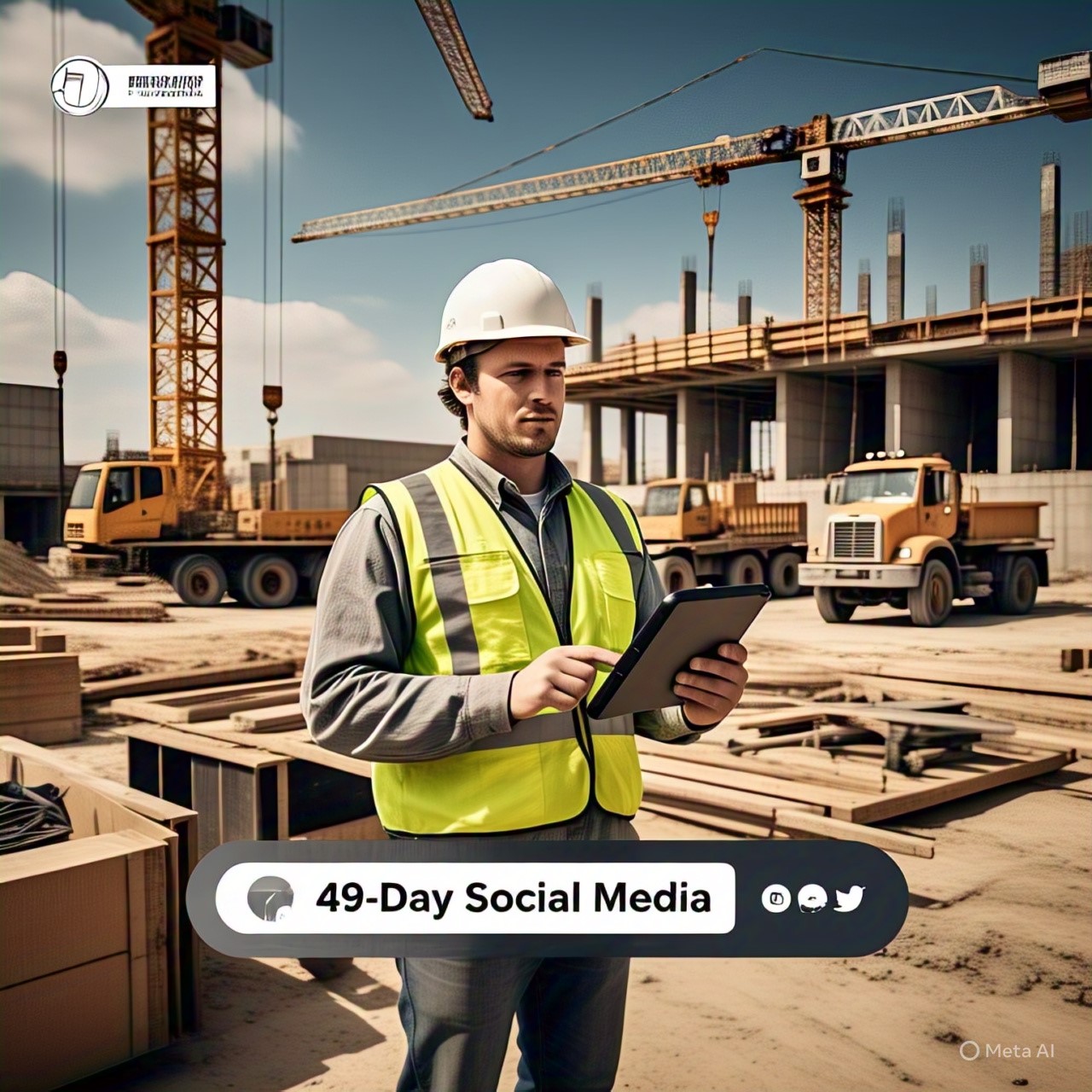 49-Day Social Media Content Calendar Tailored for Construction Companies