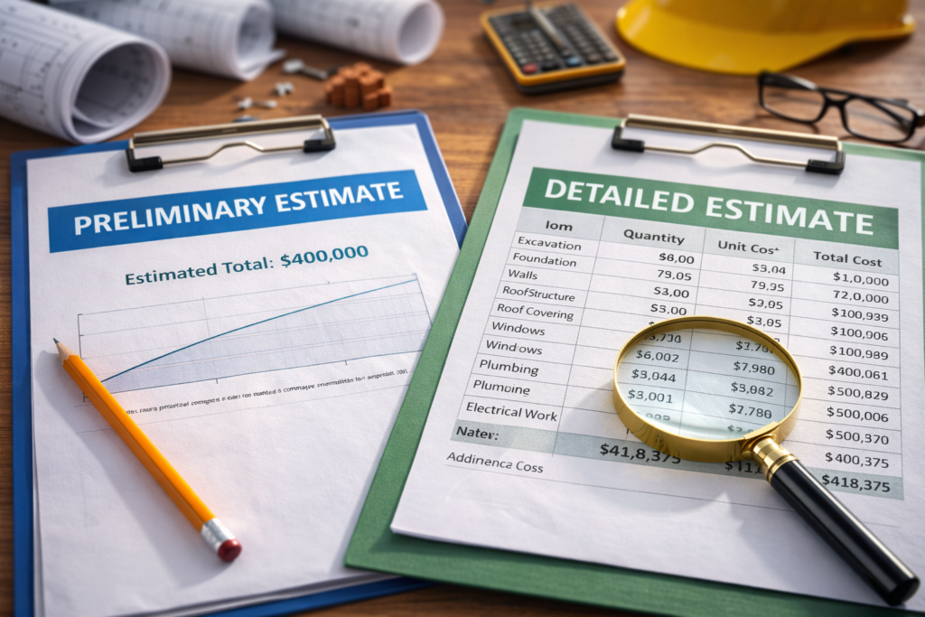 Preliminary Estimate and Detailed Estimate