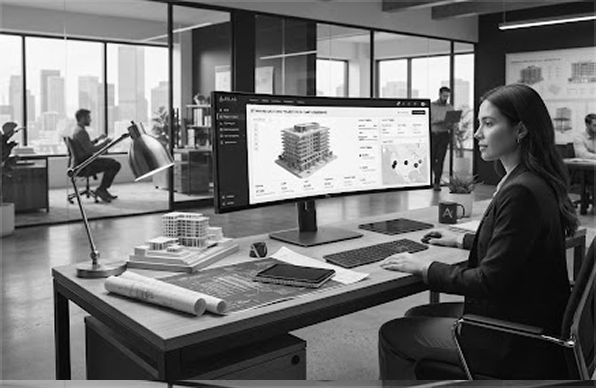 Girl Work at Computer